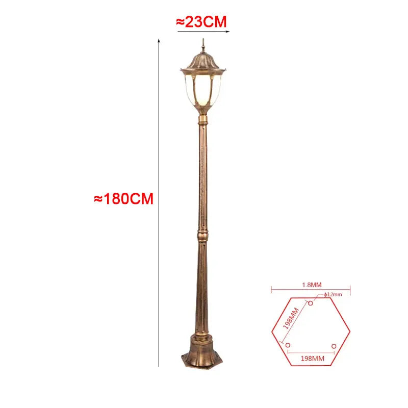 lampe rue industrielle led ip65 noir or classique vintage éclairage public extérieur flux lumineux