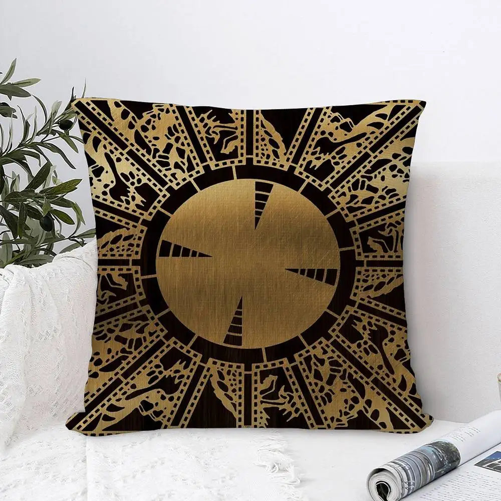 taie d'oreiller moderne motif géométrique noir doré double face courte peluche lit carré 45x45cm