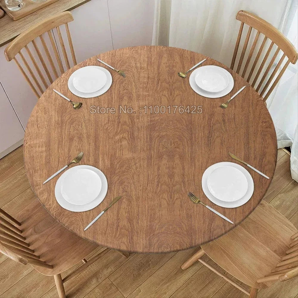nappe table ronde polyester imperméable blanc moderne intérieur extérieur adaptable 120cm