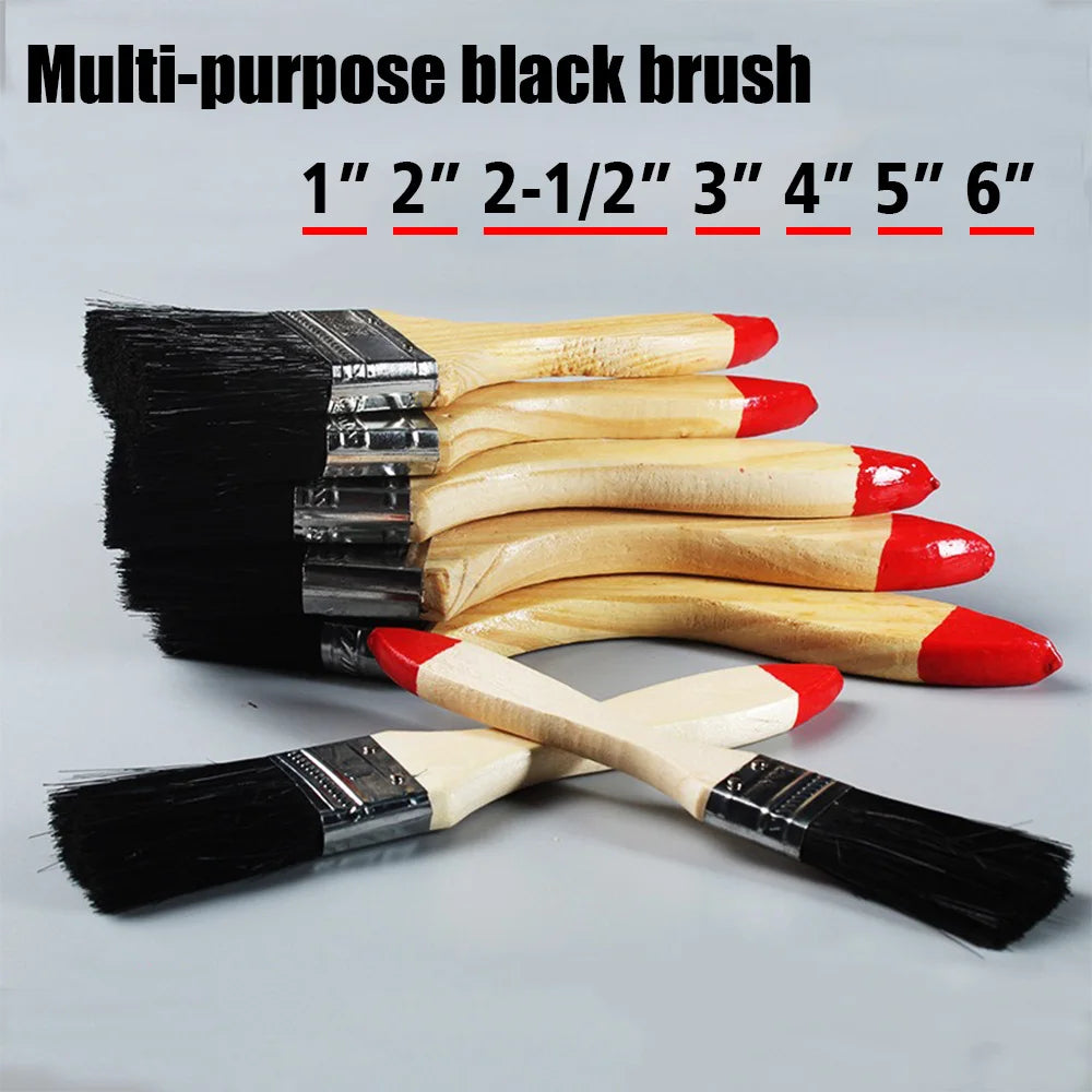 pinceau peinture noir brosse laine poils manche bois naturel pratique ergonomique boutons couleurs