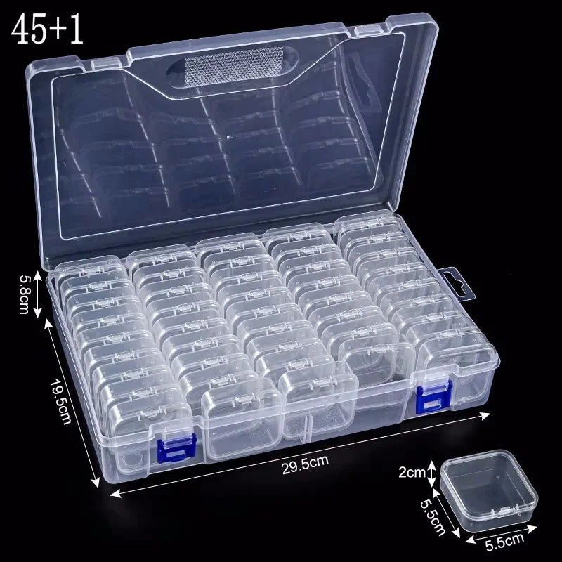 boîtes rangement transparentes modernes clips serrage set 30 compartiments organisation bijoux petits objets