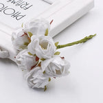 bouquet fleurs artificielles roses velours mariage scrapbooking décoration vintage romantique rouge blanc violet