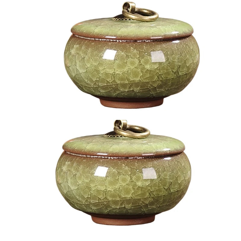 pots thé céramique texture craquelée anneau doré couvercle classique vert bleu rose marron clair