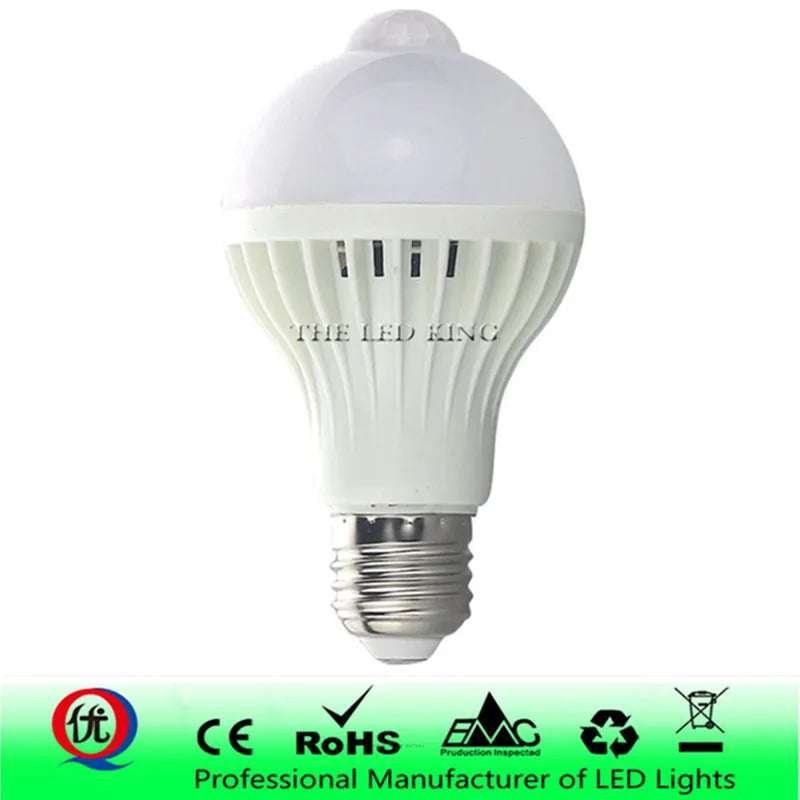 ampoule led blanc capteur mouvement 18w e27 rayures fines modernes 5500k 80000h