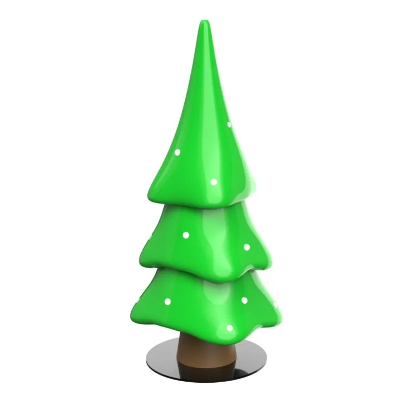 décoration noël arbre vert moderne points blancs base plate plastique