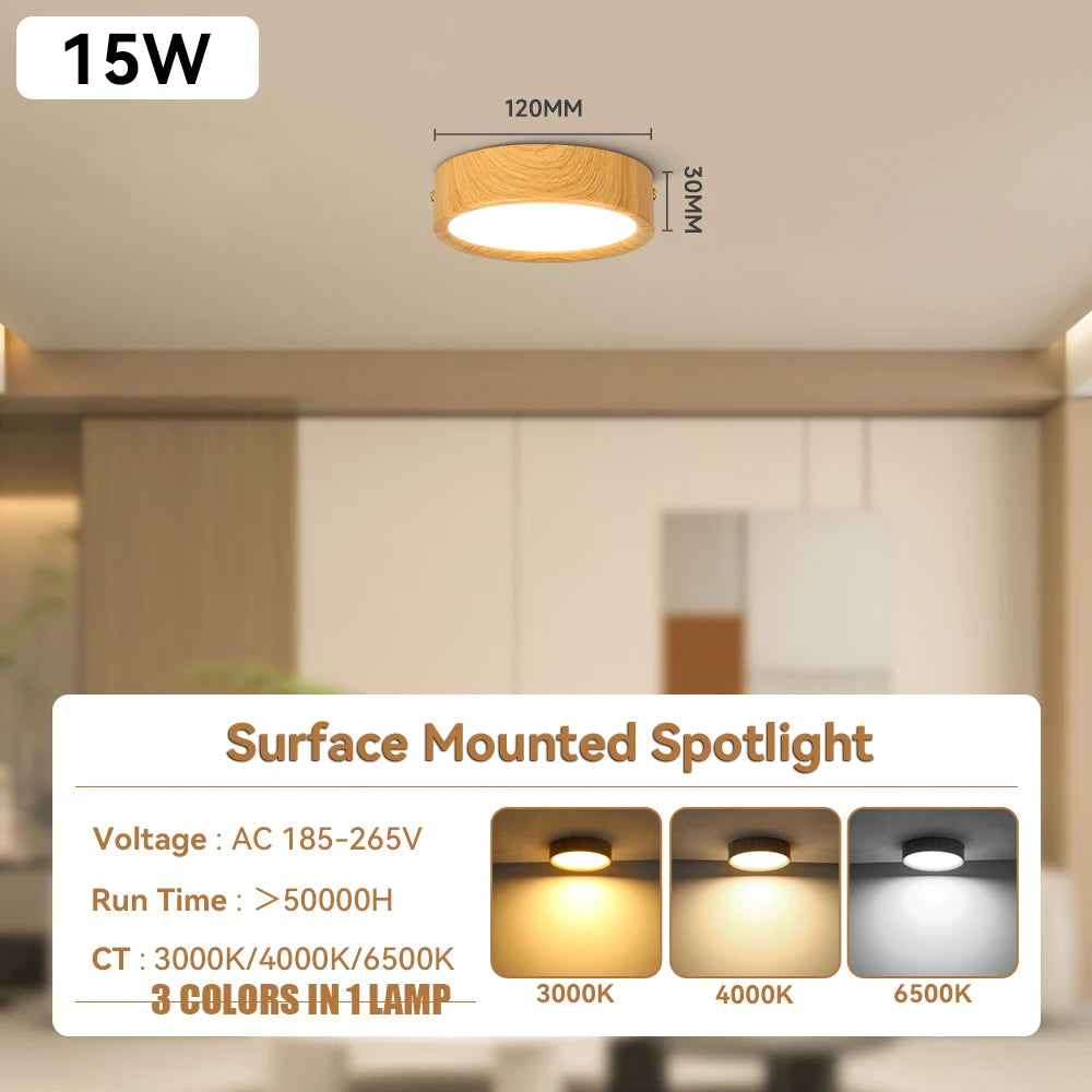 lampe grain bois led moderne blanc naturel 220v 20w 30w 40w