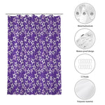 rideau douche violet étoiles blancs moderne métalliques 12 crochets polyester dimensions variées