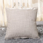 housse coussin carré coton lin moderne couleur unie beige marron rouge vert bleu orange