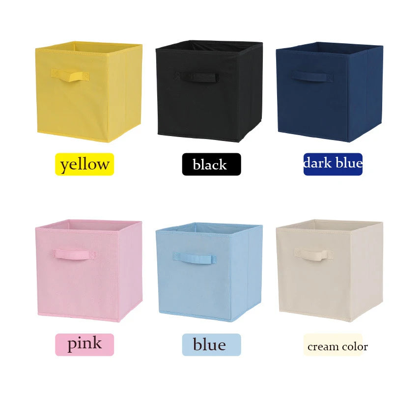 boîtes rangement pliables modernes couleurs variées tissu uni minimaliste poignées amovibles