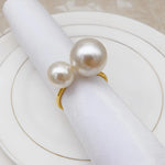 anneaux serviettes or blanc classiques métal décoration table événement mariage noël festive
