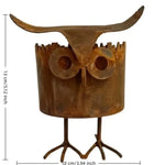 pot fleurs forme oiseau marron rustique texture metallique aspect vieilli moderne jardin balcon