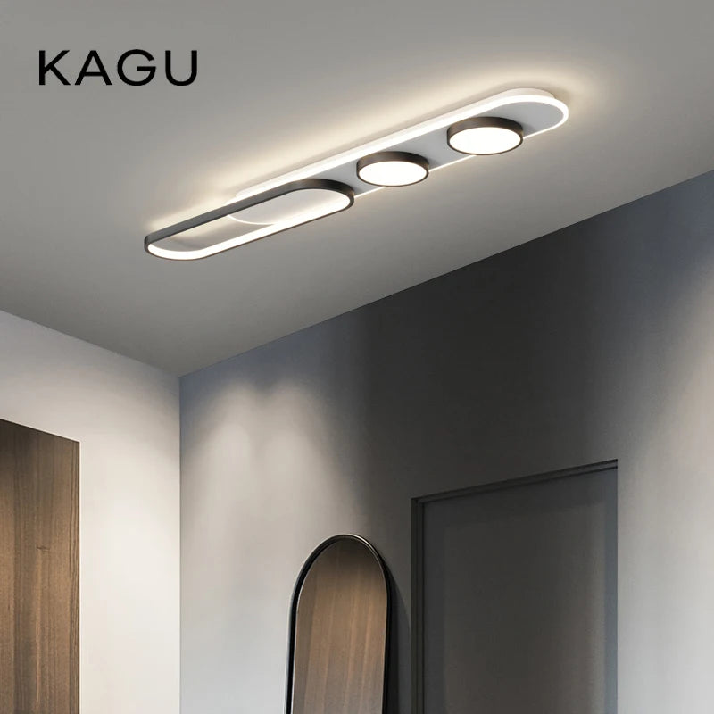lampe led moderne plafonnier fer aluminium poli noir blanc éclairage quotidien toucher interrupteur