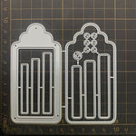 étiquettes scrapbooking blancs motifs floraux rectangles dentelées diy papier cartonné