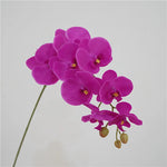 Orchidées artificielles bleu clair blanc rose jaune vert clair violet foncé mariage décoration intérieure