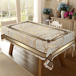 nappe table marbre doré classique blanc beige élégante imperméable machine réutilisable printemps pâquesextérieur