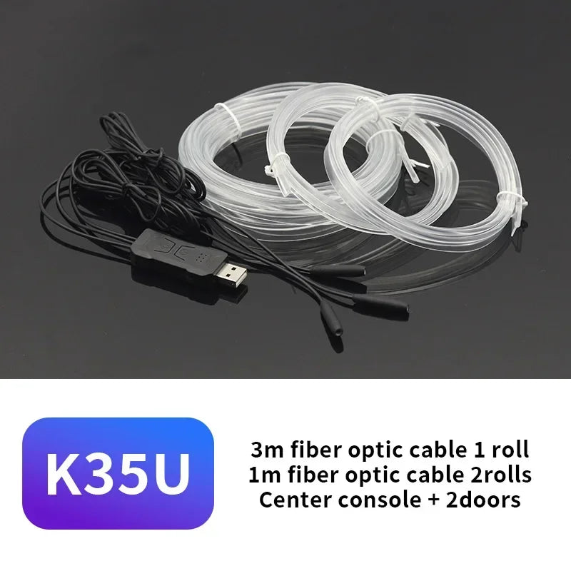 Ruban led flexible car interior ambiance lumière usb adhésive multiple couleurs moderne lumineuse