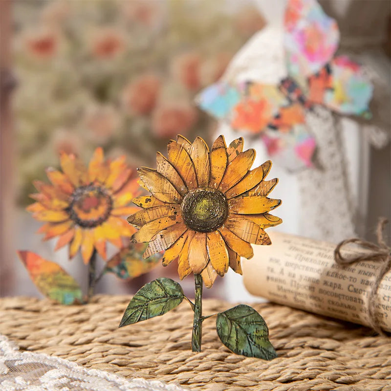 fleurs papier multicolores imprimées artisanales motifs floraux feuilles papillon 90x90mm 10pcs