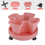 pots fleurs empilables moderne violet vert rose orange grille drainage roues pratiques