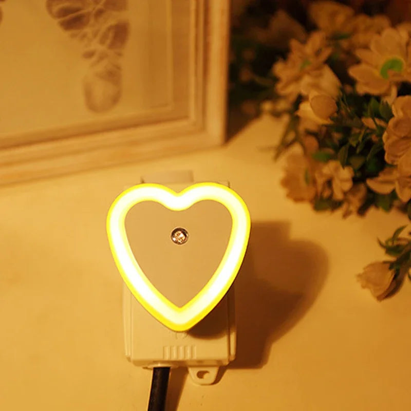 veilleuse nuit led coeur blanc bleu orange rose adhésive moderne chambre bébééconomieénergie