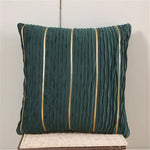housse coussin velours plissé rayures dorées moderne couleur rouge jaune bleu vert violet rose