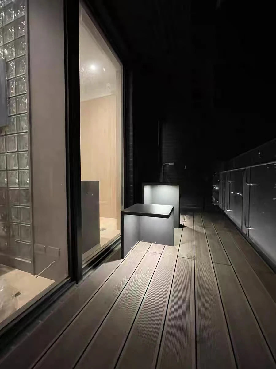 banc moderne gris foncé extérieur résistant l'eau luminaire ip65 led 7w aluminium