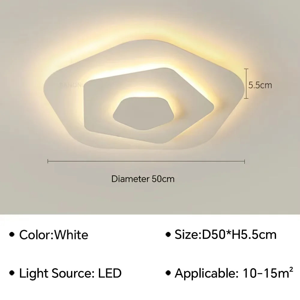 plafonnier led ultra mince spirale moderne nordique lumière blanc salon chambre