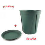Pots fleurs plastique vert moderne 12 15 18 21cm bacs pépinière jardinerie plantes succulentes