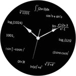 horloge murale formules mathématiques noire décor moderne sans tic tac chambre salon