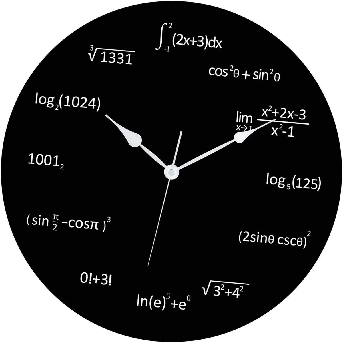 horloge murale formules mathématiques noire décor moderne sans tic tac chambre salon