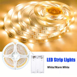 ruban led blanc blanc chaud adhésif piles aa 1m 2m 3m 5m 10m smd