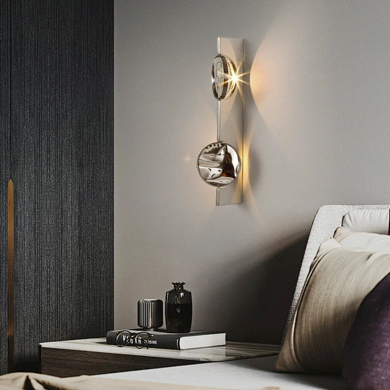 applique murale moderne led deux têtes éclairage quotidien murale acier inoxydable noir doré argenté