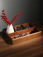 boîtes rangement bois moderne plateau thé tasses théière bijoux minimaliste