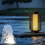lanterne moderne éclairage extérieur led ip65 noir jaune clair texture marbrée minimalisteflux lumineux faible