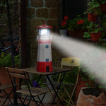 phare solaire rotatif rouge blanc certification ip65 classiqueextérieur jardin decoration