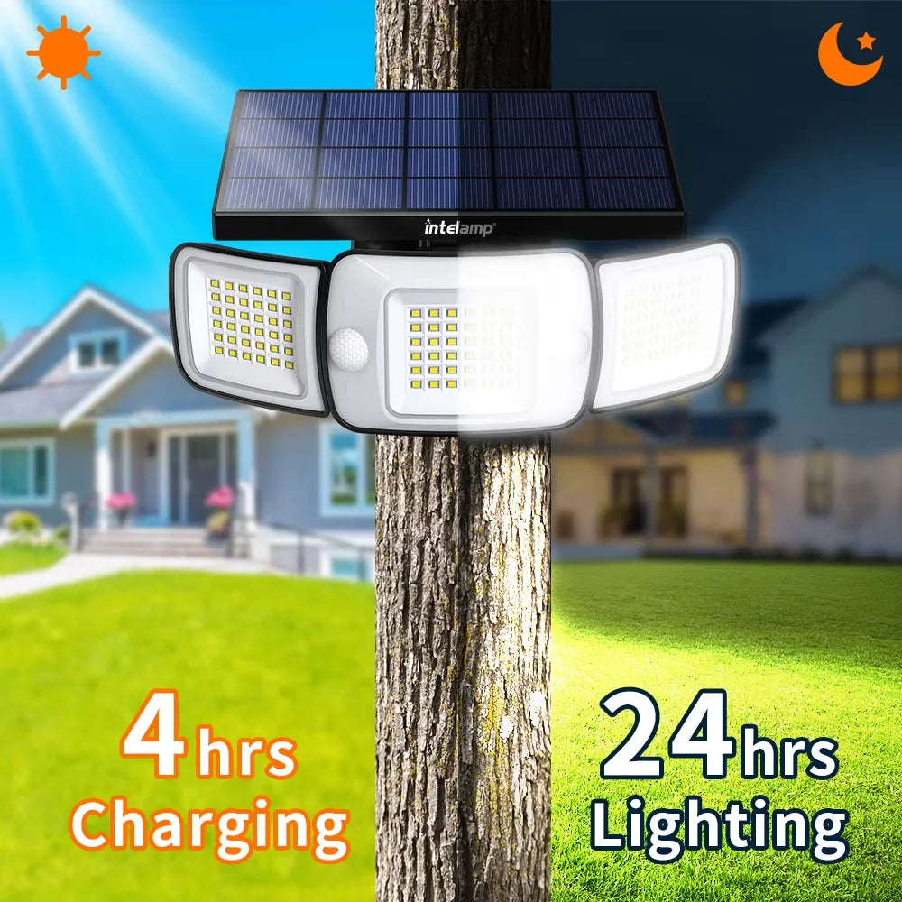 lampe solaire moderne panneau noir cellules solaires capteurs mouvement murale led