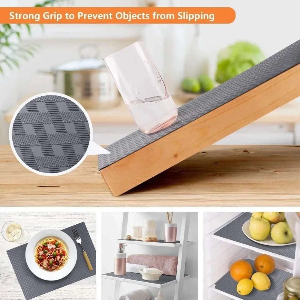 tapis antidérapant silicone gris texturé protection table étagères tiroirs rangement moderne utilitaire