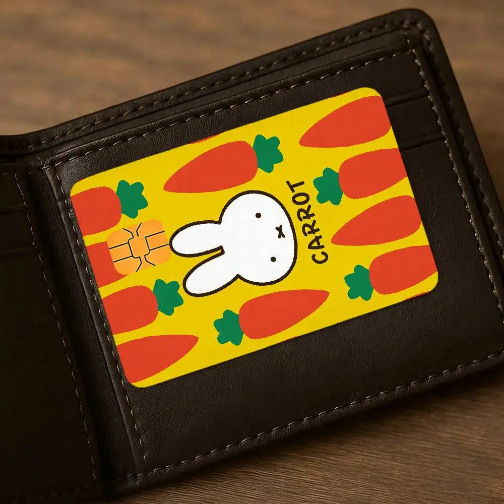autocollants protection carte bancaire dessins animés miffy waterproof résistance griffures pièces adhésif cartoon enfants