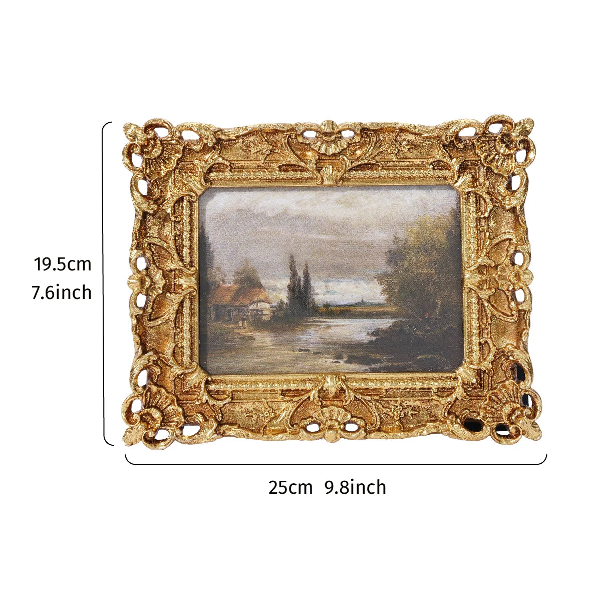 Cadre photo ornemental baroque doré ornements floraux décoration murale moderne