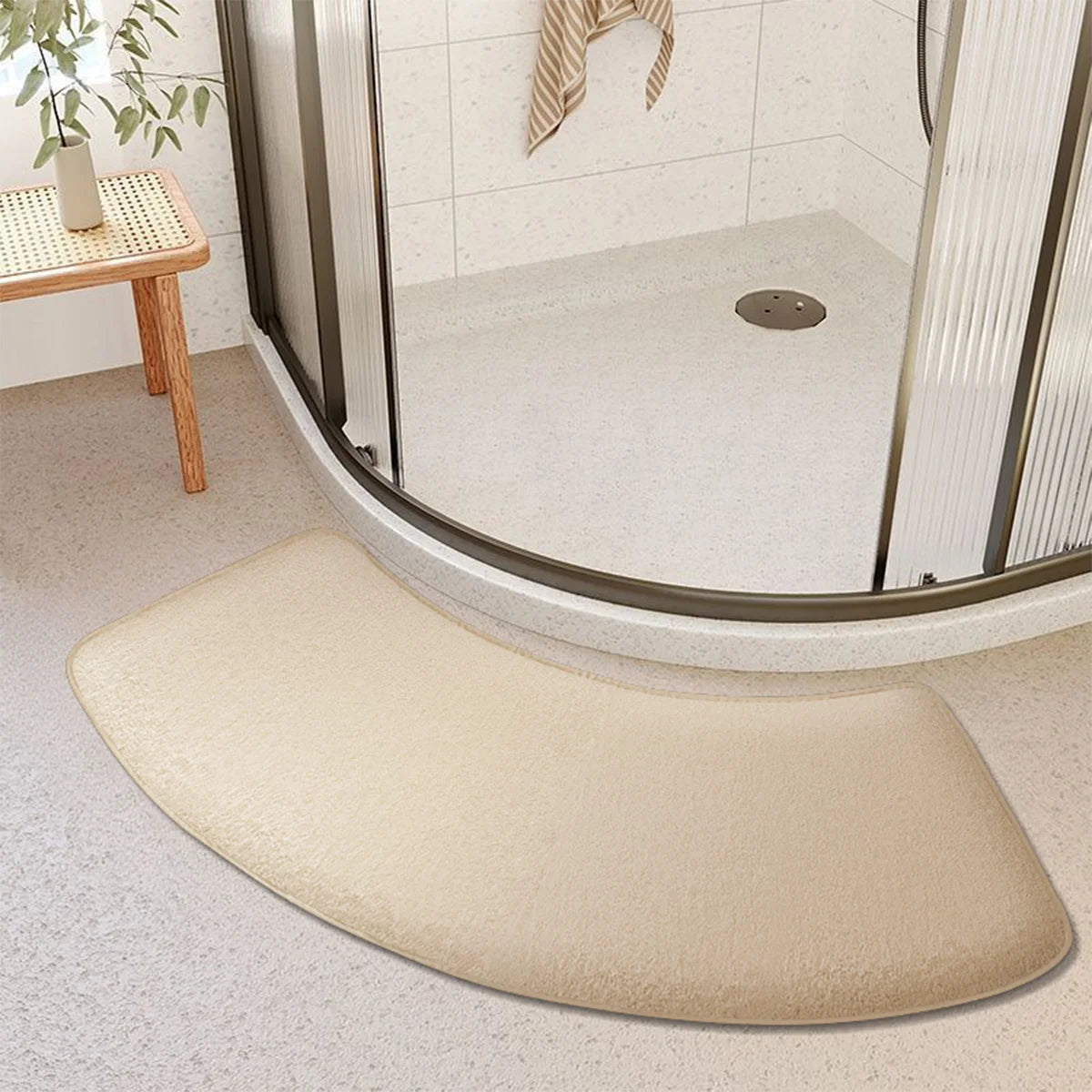 tapis bain gris moderne antidérapant absorbant texture douce polyester adhésif 100cm 40cm salon salle