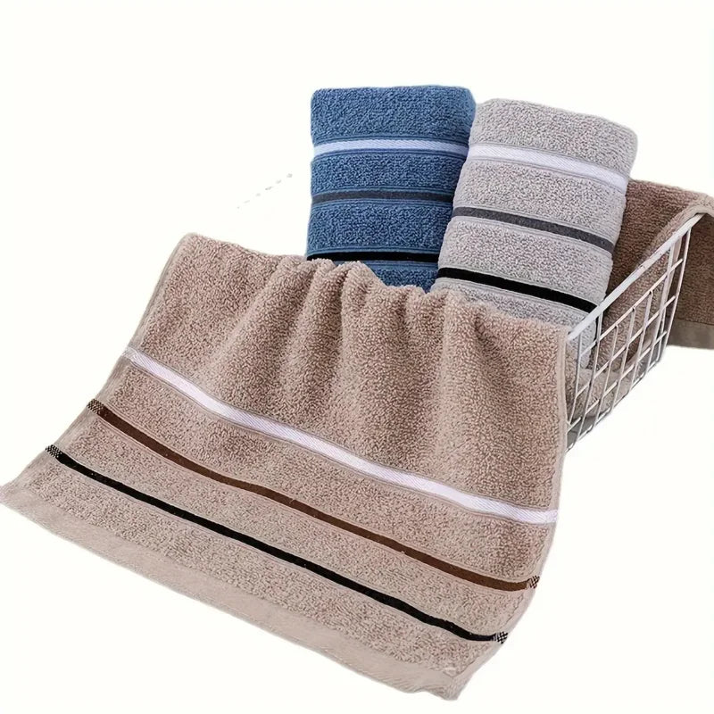 serviettes bain coton doux absorbantes rayures modernes gris bleu beige