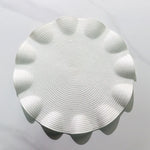 serviettes table tissées vert olive moderne beige clair motifs concentriques minimaliste respectueux environnement
