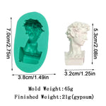 moules silicone bustes sculptés classiques aromathérapie gypse résine époxy decoration gâteau blanc vert