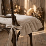 coussin chaise blanc beige noir classique rustique doux anti salissure attaches ruban