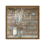 Tableau ornements floraux croix lion agneau or bleu rose noir blanc marron gothique fixation