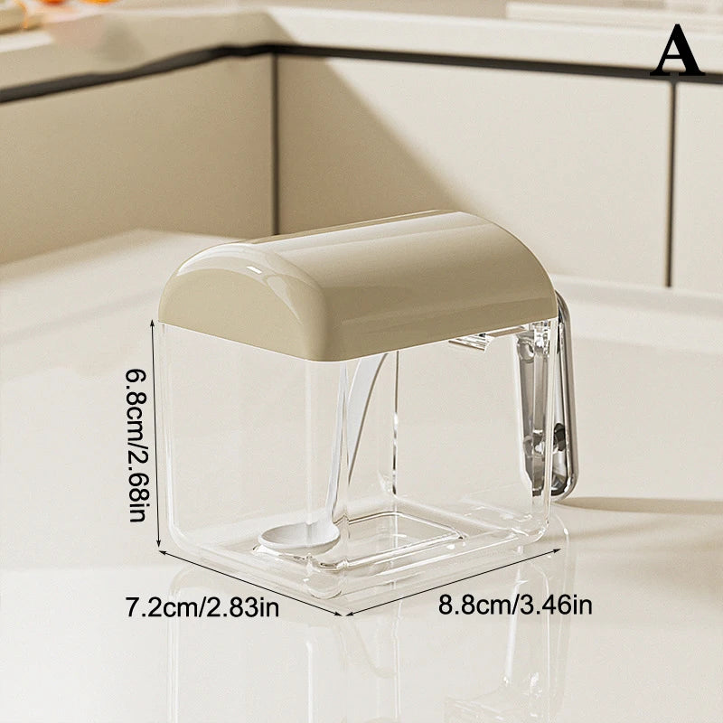 boîtes épices murales transparentes moderne adhésif poignées couvercles rangement condiments humide resistant