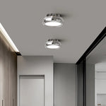 plafonnier moderne noir argenté transparent cercles superposés éclairage quotidien led monté surface télécommande