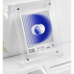 cadre photo transparent moderne vert bleu orange jaune bordures colorées minimaliste