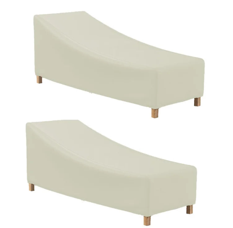 housse chaise longue extérieure gris uni moderne sac rangement rétractable cordons ajustables protection anti