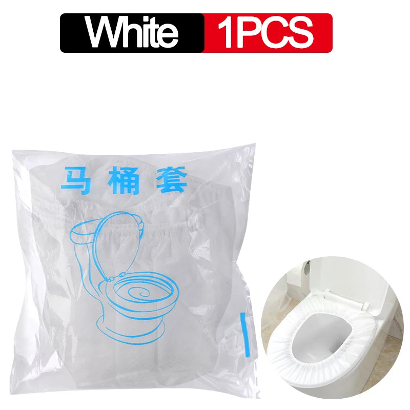 couvre siege toilette jetable bleu clair adhesif hygienique pratique non tissé respectueux environnement sac