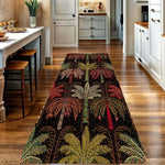 tapis runner forestier motif arbres vert foncé moderne salon entrée cuisine chambre